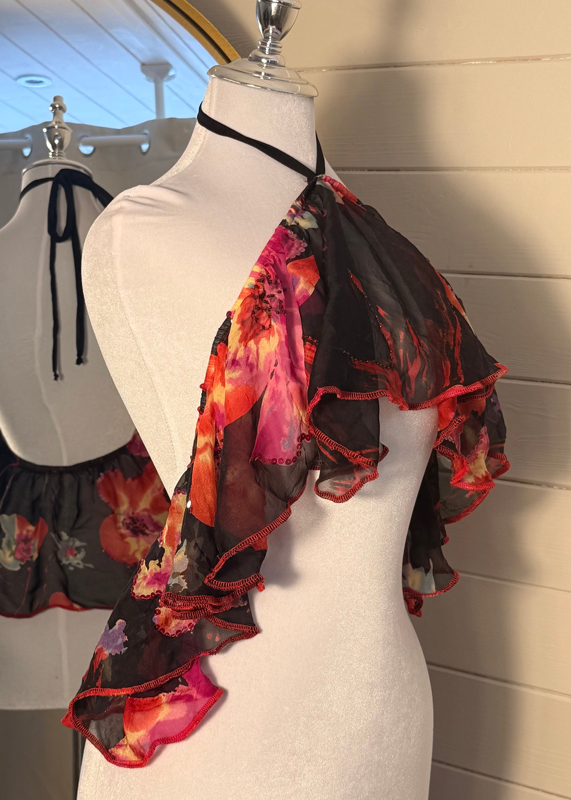 READY TO SHIP - NALA Top only in Fabric Black embellished