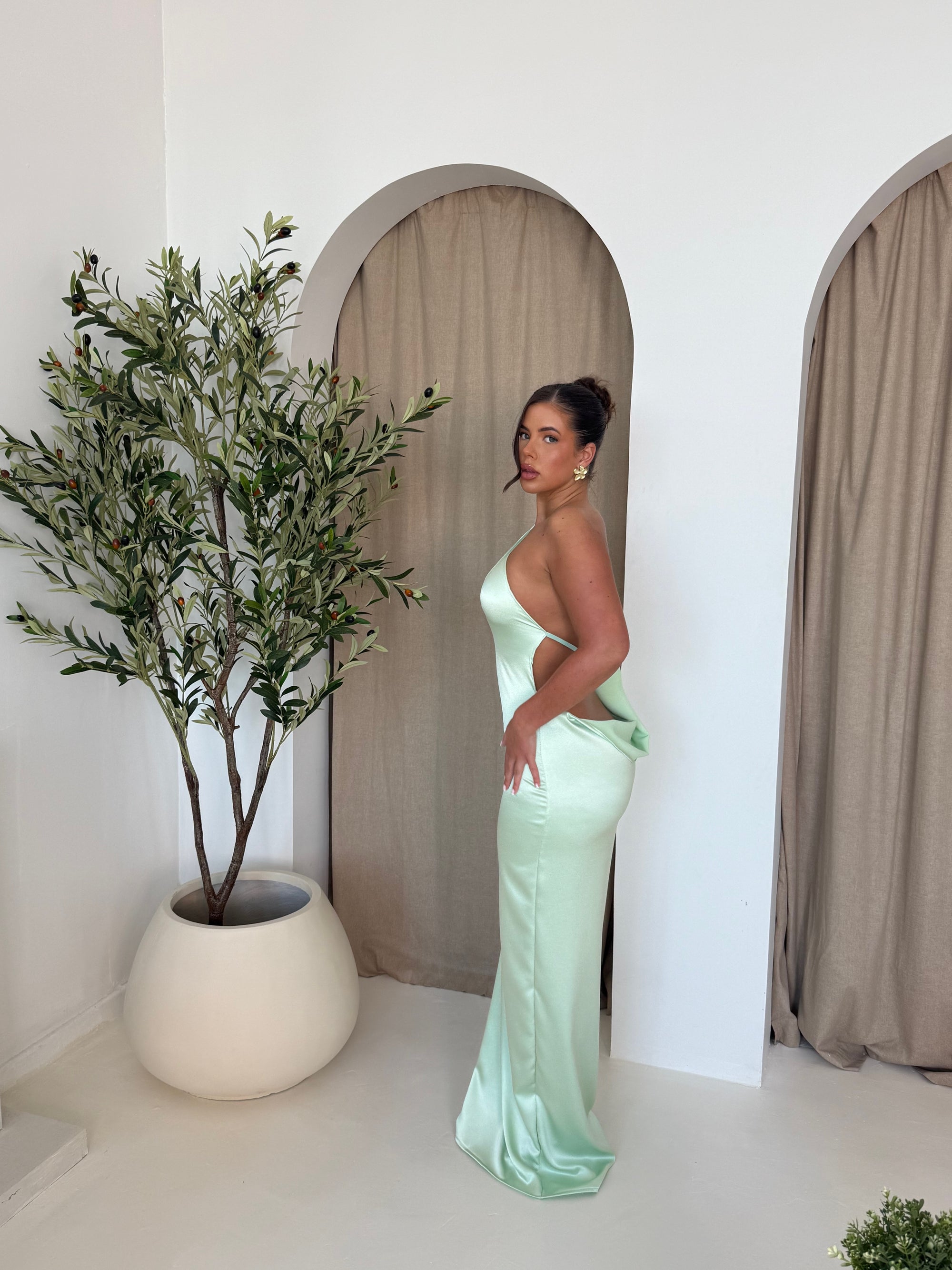 AURA Satin Maxi Dress